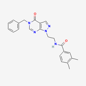 molecular formula C23H23N5O2 B2541986 N-(2-{5-benzyl-4-oxo-1H,4H,5H-pyrazolo[3,4-d]pyrimidin-1-yl}ethyl)-3,4-dimethylbenzamide CAS No. 922130-93-6