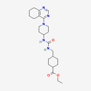 molecular formula C24H37N5O3 B2541994 Ethyl 4-((3-(1-(5,6,7,8-tetrahydroquinazolin-4-yl)piperidin-4-yl)ureido)methyl)cyclohexanecarboxylate CAS No. 2034595-58-7