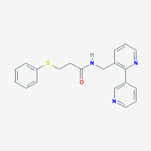 molecular formula C20H19N3OS B2542045 N-([2,3'-bipyridin]-3-ylmethyl)-3-(phenylthio)propanamide CAS No. 1904376-22-2