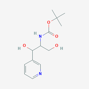 molecular formula C13H20N2O4 B2542062 Tert-butyl N-[1,3-dihydroxy-1-(pyridin-3-YL)propan-2-YL]carbamate CAS No. 2059971-51-4