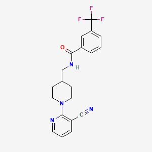 molecular formula C20H19F3N4O B2542064 N-{[1-(3-cyanopyridin-2-yl)piperidin-4-yl]methyl}-3-(trifluoromethyl)benzamide CAS No. 1797573-91-1