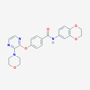 molecular formula C23H22N4O5 B2542075 N-(2,3-dihydro-1,4-benzodioxin-6-yl)-4-{[3-(morpholin-4-yl)pyrazin-2-yl]oxy}benzamide CAS No. 1115876-80-6