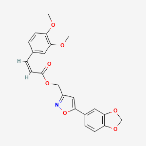 (Z)-(5-(benzo[d][1,3]dioxol-5-yl)isoxazol-3-yl)methyl 3-(3,4-dimethoxyphenyl)acrylate