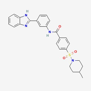 N-(3-(1H-benzo[d]imidazol-2-yl)phenyl)-4-((4-methylpiperidin-1-yl)sulfonyl)benzamide