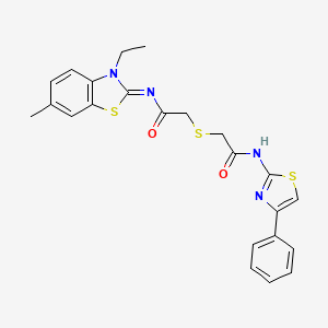 (Z)-N-(3-ethyl-6-methylbenzo[d]thiazol-2(3H)-ylidene)-2-((2-oxo-2-((4-phenylthiazol-2-yl)amino)ethyl)thio)acetamide