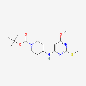 molecular formula C16H26N4O3S B2542092 tert-Butyl 4-((6-methoxy-2-(methylthio)pyrimidin-4-yl)amino)piperidine-1-carboxylate CAS No. 1353980-32-1