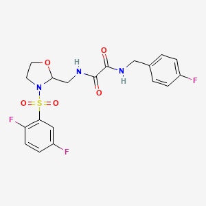 N1-((3-((2,5-difluorophenyl)sulfonyl)oxazolidin-2-yl)methyl)-N2-(4-fluorobenzyl)oxalamide