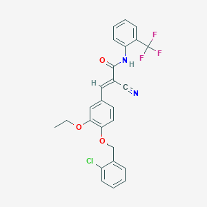 (E)-3-[4-[(2-chlorophenyl)methoxy]-3-ethoxyphenyl]-2-cyano-N-[2-(trifluoromethyl)phenyl]prop-2-enamide