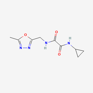 molecular formula C9H12N4O3 B2542104 N1-cyclopropyl-N2-((5-methyl-1,3,4-oxadiazol-2-yl)methyl)oxalamide CAS No. 1211371-05-9