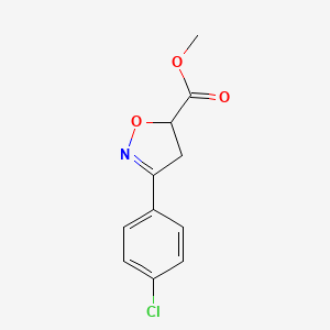 molecular formula C11H10ClNO3 B2542121 Methyl 3-(4-chlorophenyl)-4,5-dihydroisoxazole-5-carboxylate CAS No. 91258-47-8