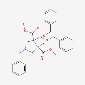 molecular formula C31H35NO6 B2542132 Dimethyl 1-benzyl-3,4-bis(phenylmethoxymethyl)pyrrolidine-3,4-dicarboxylate CAS No. 2305252-81-5
