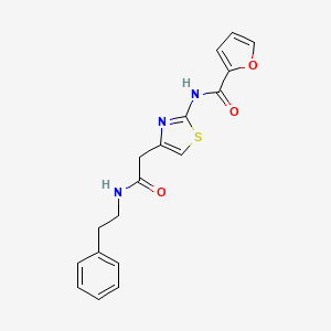 molecular formula C18H17N3O3S B2542156 N-(4-{[(2-phenylethyl)carbamoyl]methyl}-1,3-thiazol-2-yl)furan-2-carboxamide CAS No. 923684-45-1