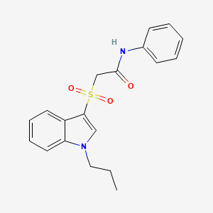 molecular formula C19H20N2O3S B2542159 N-phenyl-2-[(1-propyl-1H-indol-3-yl)sulfonyl]acetamide CAS No. 850932-51-3