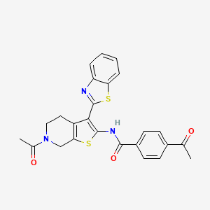 B2542169 4-acetyl-N-(6-acetyl-3-(benzo[d]thiazol-2-yl)-4,5,6,7-tetrahydrothieno[2,3-c]pyridin-2-yl)benzamide CAS No. 864859-50-7