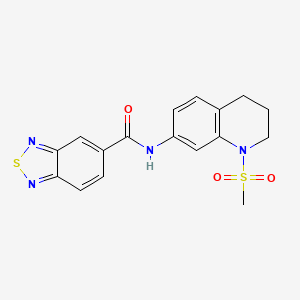 molecular formula C17H16N4O3S2 B2542267 N-(1-methanesulfonyl-1,2,3,4-tetrahydroquinolin-7-yl)-2,1,3-benzothiadiazole-5-carboxamide CAS No. 1206985-68-3