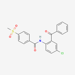 molecular formula C21H16ClNO4S B2542268 N-(2-BENZOYL-4-CHLOROPHENYL)-4-METHANESULFONYLBENZAMIDE CAS No. 462120-55-4