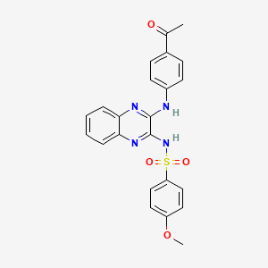 molecular formula C23H20N4O4S B2542273 N-{3-[(4-acetylphenyl)amino]quinoxalin-2-yl}-4-methoxybenzene-1-sulfonamide CAS No. 714246-03-4