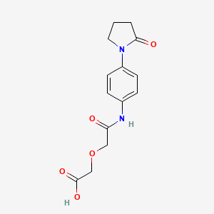 molecular formula C14H16N2O5 B2542314 (2-Oxo-2-{[4-(2-oxopyrrolidin-1-yl)phenyl]amino}ethoxy)acetic acid CAS No. 909352-49-4