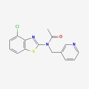 molecular formula C15H12ClN3OS B2542322 N-(4-chlorobenzo[d]thiazol-2-yl)-N-(pyridin-3-ylmethyl)acetamide CAS No. 891114-38-8