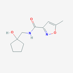 molecular formula C11H16N2O3 B2542324 N-[(1-hydroxycyclopentyl)methyl]-5-methyl-1,2-oxazole-3-carboxamide CAS No. 1219912-18-1
