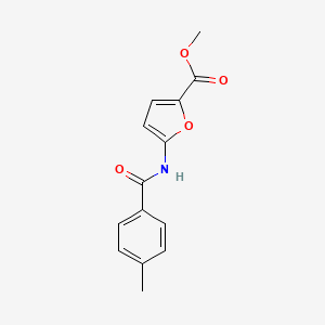 molecular formula C14H13NO4 B2542326 Methyl 5-[(4-methylbenzoyl)amino]-2-furoate CAS No. 477857-60-6