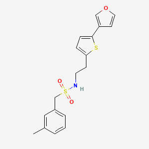 molecular formula C18H19NO3S2 B2542453 N-(2-(5-(furan-3-yl)thiophen-2-yl)ethyl)-1-(m-tolyl)methanesulfonamide CAS No. 2034498-76-3