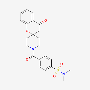 molecular formula C22H24N2O5S B2542513 N,N-dimethyl-4-(4-oxospiro[chroman-2,4'-piperidin]-1'-ylcarbonyl)benzenesulfonamide CAS No. 887467-71-2