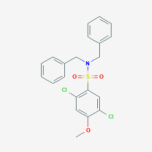 molecular formula C21H19Cl2NO3S B2542523 N,N-dibenzyl-2,5-dichloro-4-methoxybenzene-1-sulfonamide CAS No. 1215608-11-9