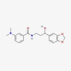 molecular formula C19H22N2O4 B2542524 N-(3-(benzo[d][1,3]dioxol-5-yl)-3-hydroxypropyl)-3-(dimethylamino)benzamide CAS No. 1421483-37-5