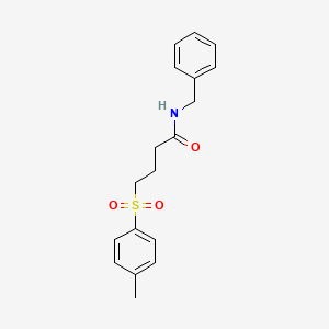 molecular formula C18H21NO3S B2542532 N-benzyl-4-tosylbutanamide CAS No. 922984-75-6