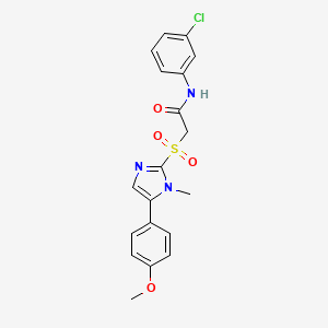 molecular formula C19H18ClN3O4S B2542538 N-(3-chlorophenyl)-2-((5-(4-methoxyphenyl)-1-methyl-1H-imidazol-2-yl)sulfonyl)acetamide CAS No. 922127-24-0