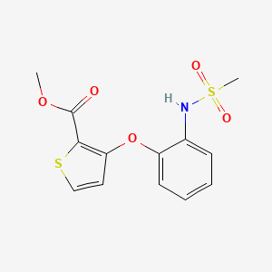 molecular formula C13H13NO5S2 B2542569 Methyl 3-{2-[(methylsulfonyl)amino]phenoxy}-2-thiophenecarboxylate CAS No. 900018-87-3
