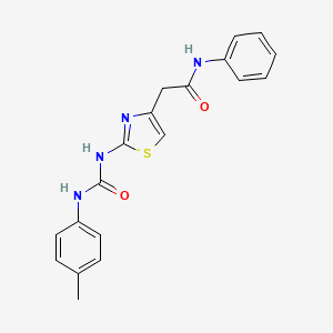 molecular formula C19H18N4O2S B2542574 N-phenyl-2-(2-(3-(p-tolyl)ureido)thiazol-4-yl)acetamide CAS No. 921481-53-0