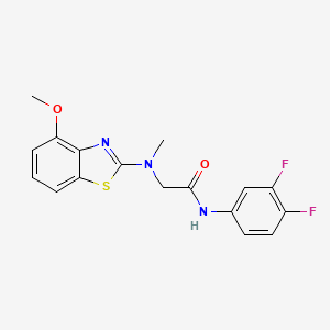 molecular formula C17H15F2N3O2S B2542577 N-(3,4-difluorophenyl)-2-((4-methoxybenzo[d]thiazol-2-yl)(methyl)amino)acetamide CAS No. 1351611-83-0