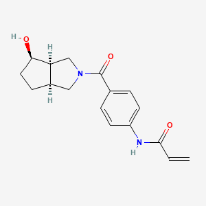 molecular formula C17H20N2O3 B2542578 N-[4-[(3Ar,4R,6aS)-4-hydroxy-3,3a,4,5,6,6a-hexahydro-1H-cyclopenta[c]pyrrole-2-carbonyl]phenyl]prop-2-enamide CAS No. 2361749-60-0