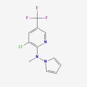 molecular formula C11H9ClF3N3 B2542594 N-[3-chloro-5-(trifluoromethyl)pyridin-2-yl]-N-methyl-1H-pyrrol-1-amine CAS No. 338400-00-3