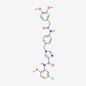 molecular formula C28H27ClN4O5 B2542605 N-(5-chloro-2-methoxyphenyl)-1-({4-[2-(3,4-dimethoxyphenyl)acetamido]phenyl}methyl)-1H-imidazole-4-carboxamide CAS No. 1251572-06-1