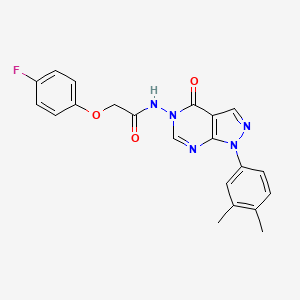 molecular formula C21H18FN5O3 B2542607 N-(1-(3,4-dimethylphenyl)-4-oxo-1H-pyrazolo[3,4-d]pyrimidin-5(4H)-yl)-2-(4-fluorophenoxy)acetamide CAS No. 899967-52-3