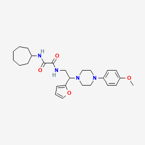 molecular formula C26H36N4O4 B2542625 N'-cycloheptyl-N-[2-(furan-2-yl)-2-[4-(4-methoxyphenyl)piperazin-1-yl]ethyl]ethanediamide CAS No. 877634-36-1