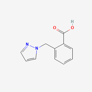 molecular formula C11H10N2O2 B2542643 2-Pyrazol-1-ylmethyl-benzoic acid CAS No. 956264-39-4