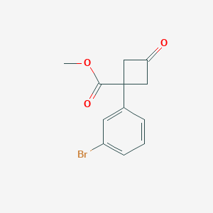 molecular formula C12H11BrO3 B2542651 Methyl 1-(3-bromophenyl)-3-oxocyclobutane-1-carboxylate CAS No. 1432060-53-1