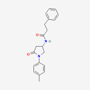 molecular formula C20H22N2O2 B2542684 N-(5-oxo-1-(p-tolyl)pyrrolidin-3-yl)-3-phenylpropanamide CAS No. 905678-04-8