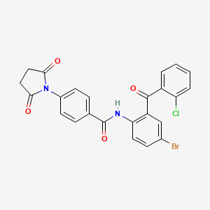 molecular formula C24H16BrClN2O4 B2542692 N-[4-bromo-2-(2-chlorobenzoyl)phenyl]-4-(2,5-dioxopyrrolidin-1-yl)benzamide CAS No. 330200-92-5
