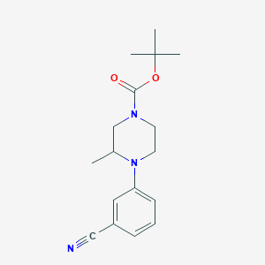 molecular formula C17H23N3O2 B2542693 tert-Butyl 4-(3-cyanophenyl)-3-methylpiperazine-1-carboxylate CAS No. 2303565-67-3