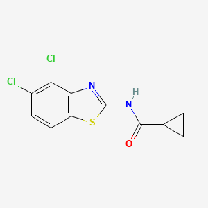 molecular formula C11H8Cl2N2OS B2542694 N-(4,5-dichloro-1,3-benzothiazol-2-yl)cyclopropanecarboxamide CAS No. 897618-09-6