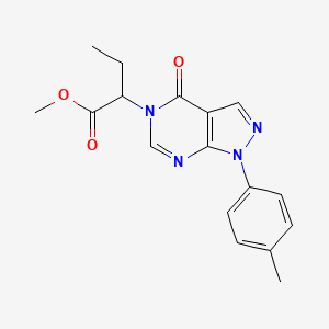 molecular formula C17H18N4O3 B2542702 methyl 2-(4-oxo-1-(p-tolyl)-1H-pyrazolo[3,4-d]pyrimidin-5(4H)-yl)butanoate CAS No. 863446-87-1