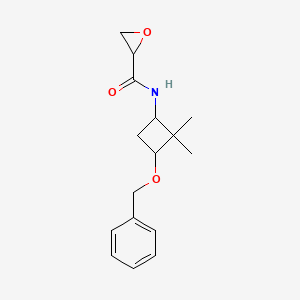 molecular formula C16H21NO3 B2542708 N-(2,2-Dimethyl-3-phenylmethoxycyclobutyl)oxirane-2-carboxamide CAS No. 2411285-61-3