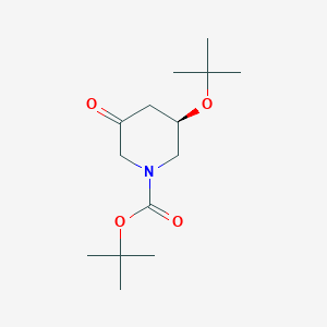 molecular formula C14H25NO4 B2542780 Tert-butyl (3R)-3-[(2-methylpropan-2-yl)oxy]-5-oxopiperidine-1-carboxylate CAS No. 2580090-17-9