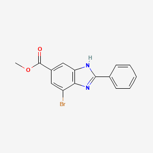molecular formula C15H11BrN2O2 B2542812 methyl 7-bromo-2-phenyl-1H-benzimidazole-5-carboxylate CAS No. 1993142-79-2