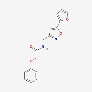 molecular formula C16H14N2O4 B2542823 N-((5-(furan-2-yl)isoxazol-3-yl)methyl)-2-phenoxyacetamide CAS No. 1105204-45-2